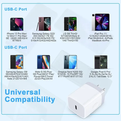 Miniatura 4 de Caja de carga rápida USB C para Galaxy A17 5G A16 A15/A54/A56/A35/S25Ultra/S24FE/Z Fold7 Flip7 6/A14/A13/A23/A23/A53/S23/A25, iPhone 17 Pro