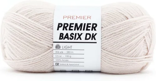 Miniatura 5 de Premier Yarns Basix Hilo DK, hecho de acrílico, hilo ideal para ganchillo y tejido, lavable a máquina, rosa camafeo, 3.5 onzas, 306 yardas Rosa Cameo
