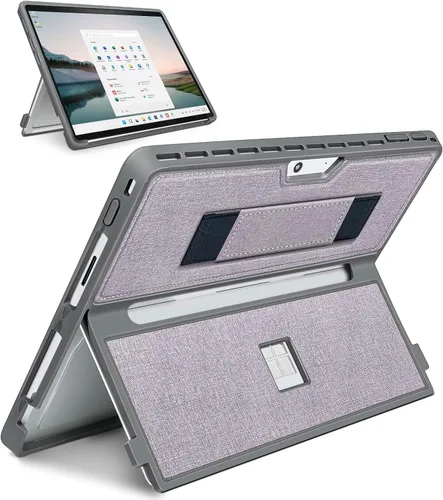 Miniatura 9 de Funda para Microsoft Surface Pro 11/10/9/8 de 13 pulgadas, con cubierta de soporte, correa de mano, funda resistente todo en uno compatible con Negro