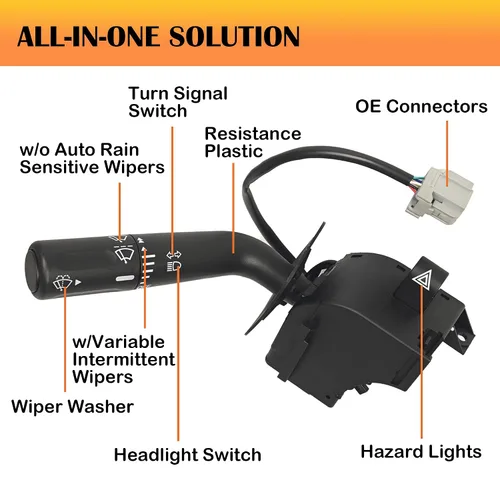 Miniatura 3 de 5L3Z-13K359-AAA Interruptor de atenuación de limpiaparabrisas multifunción para Ford F-150 2005-2008, Lincoln Mark LT 2006-2008 Reemplazar SW7388