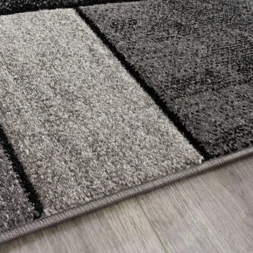 Miniatura 3 de Paco Home Alfombra de área con patrón geométrico moderno en gris y blanco, tamaño: 2' x 3'7