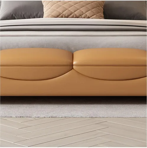 Miniatura 4 de LSLYTQ - Banco de dormitorio para el extremo de la cama, banco de entrada interior con patas de metal, banco otomano acolchado para sala de estar