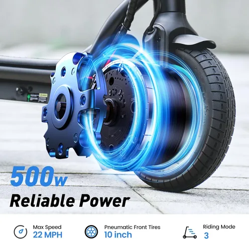 Miniatura 3 de Electric Scooter, 28/22 Miles Range, 28/23 MPH Speed, 10" Tire, 1000/500W Powerful Motor, Disc Brake & Smart APP, with Lights, Portable Foldable