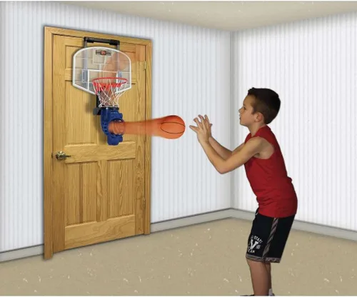 Miniatura 4 de Franklin Sports Mini Aro de Baloncesto con Reboteador y Pelota - Aro de Baloncesto Para Sobre la Puerta Con Reboteador Automático de Pelota - Juego