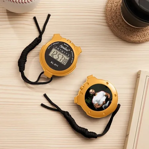 Miniatura 9 de Cronómetro digital personalizado con foto y texto, pantalla grande, funciones de regazo y división, calendario de reloj, alarma - Cronómetro