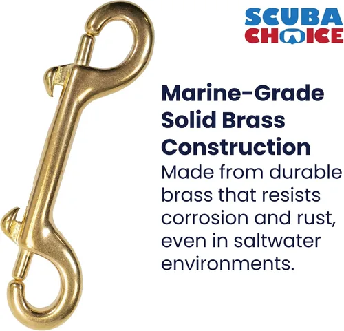 Miniatura 5 de Scuba Choice Clip de latón para buceo, perno a presión de doble extremo, 4 pulgadas, accesorio de buceo marino, gancho de engranaje duradero