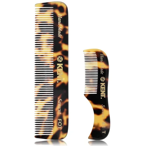 Kent 81T FOT Tokyo - Juego de peines de bolsillo para barba amarilla para hombre, kit de barba para viajes y hogar, peine para bigote para hombres,
