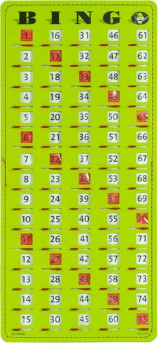 MR CHIPS Tarjeta Maestra de Bingo con Punta de Dedo Anti-Atasco con Ventanas Deslizantes Tarjetas de Cartón Grande para Cantar Estilo Verde Tablero
