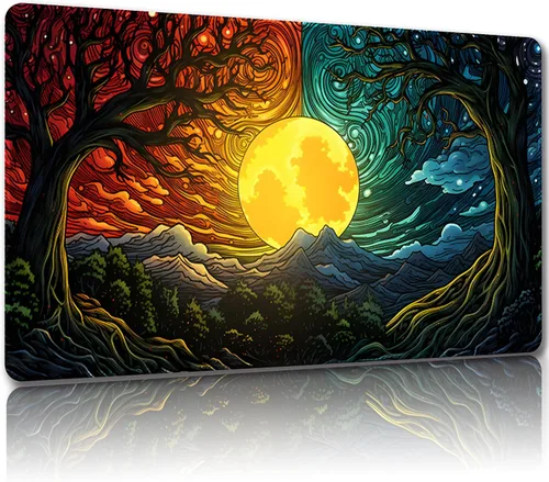Miniatura 24 de Tapete de juego para MTG con bolsas de almacenamiento gratis, tapete de juego de 24 x 14 pulgadas TCG y alfombrillas de juego de mesa para tarjetas