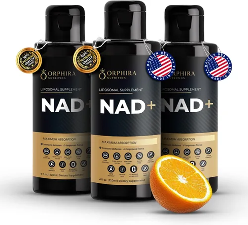 Miniatura 9 de Orphira - Suplemento liposomal líquido NAD+ - 10 veces mejor absorción para energía celular, claridad mental, envejecimiento saludable y apoyo