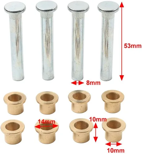 Miniatura 4 de Lirun - Kit de reparación de bisagras de puerta de 4 piezas, hierro plateado y dorado para camioneta Nissan Navara D22 Frontier 1997-2005