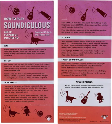 Miniatura 7 de Soundiculous - Moose Games: el divertido juego de fiesta de bolsillo de sonidos ridículos que hace reír a toda la familia