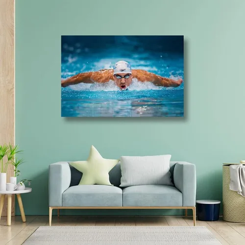 Miniatura 5 de ZHIKANG Póster de Michael Phelps Campeón del Mundo Nadador (5) Pintura sobre lienzo, póster de arte de pared, impresión de desplazamiento de imagen