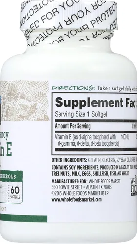 Miniatura 3 de 365 by Whole Foods Market, Vitamina E de alta potencia 1000 UI, 60