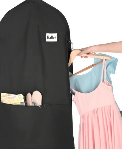 Miniatura 3 de Whitmor Bolsa de ropa con cremallera y bolsillo - Juego de 3 - Negro