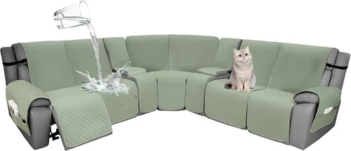 Miniatura 109 de Fundas de terciopelo 10% impermeables para sofá modular reclinable en forma de L, 1 pieza, fundas acolchadas para sofá reclinable esquinero, juego
