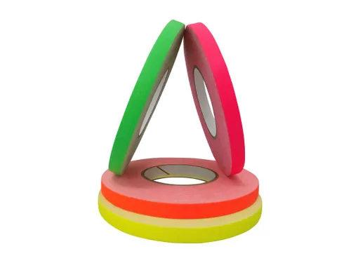 Miniatura 3 de GGR Supplies T.R.U. FCT-665 - Cinta de escenario verde fluorescente de alta calidad, tela mate con adhesivo de goma, 1 pulgada x 60 yardas