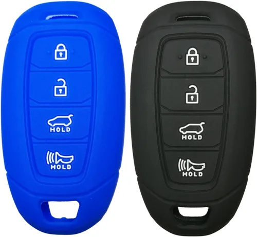 Miniatura 5 de 2 piezas Coolbestda Funda protectora de goma para llavero de 4 botones para Hyundai Kona Santa Fe Elantra GT Veloster Accent Venue 2019 2020 2021