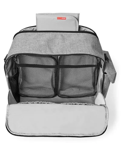 Miniatura 5 de Skip Hop Bolsa de pañales: icónico Duo Weekender, capacidad extra grande con cambiador y accesorio para cochecito, mezcla gris