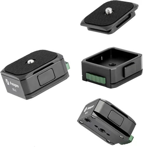 Fotopro Claw - Juego de placas de liberación rápida, tornillo de 1/4 de pulgada, kit universal de configuración rápida para trípode de cámara,