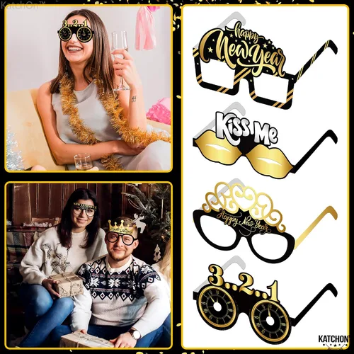 Miniatura 7 de KatchOn, Gafas de Año Nuevo 2025 – Paquete de 12 Gafas de Feliz Año Nuevo 2025, decoraciones de Año Nuevo 2025 Gafas de Año Nuevo 2025