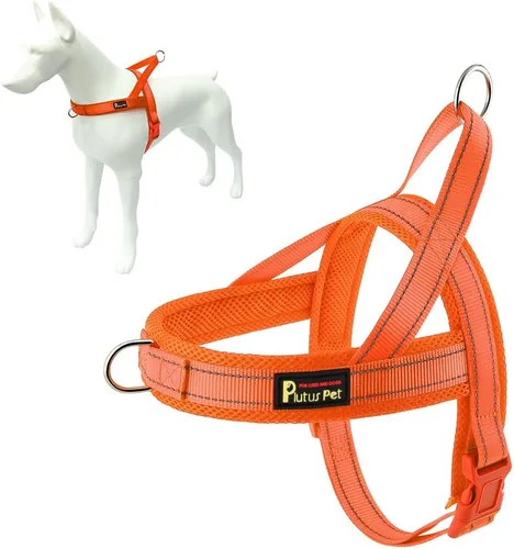 Miniatura 13 de Arnés para perro sin tirón de Plutus Pet con malla transpirable acolchada, ajustable, reflectante, a prueba de fugas, arnés para perros