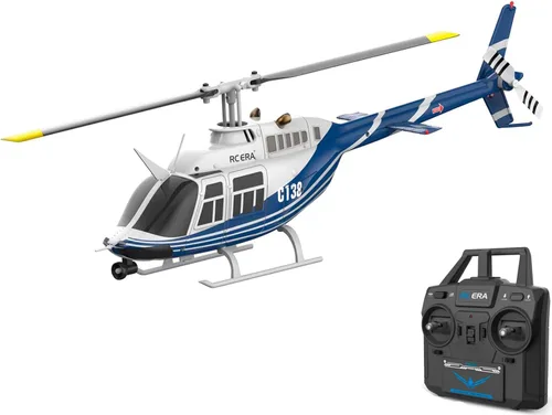 FLYCOLOR Helicóptero RC C138 2.4G 6CH 6-Axis Gyro Altitude Hold 1/33 Avión de control remoto listo para volar RTF (azul-blanco)