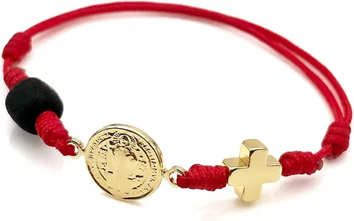 Miniatura 6 de St Benedict Red String Bracelet for de New Family Member Genuine Azabache Jet Stone Welcome to the World