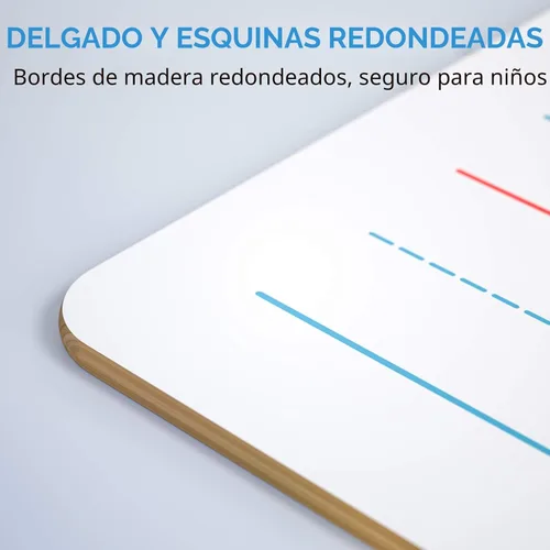Miniatura 4 de Nicpro Pizarra de borrado en seco de regazo 9 x 12 pulgadas, paquete de 2 pizarras para niños con doble cara, pequeña, rayada y en blanco, con 8