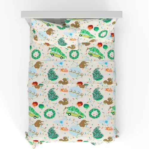 Miniatura 22 de Elfo en la estantería de vacaciones y Navidad - Juego de sábanas súper suaves 100% algodón franela, tamaño matrimonial