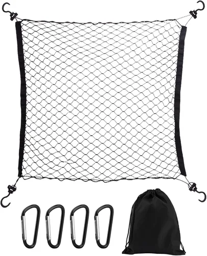 Red de carga para carro de jardín, bolsa con cordón con mosquetón tipo 4 D para jardín, red de carga, carrito de playa, universal al aire libre