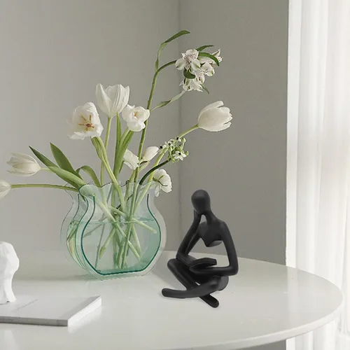 Miniatura 5 de Estatua de mujer de lectura, esculturas de pensador, adorno de arte abstracto, decoración de figura estética moderna, adecuada para el hogar, sala