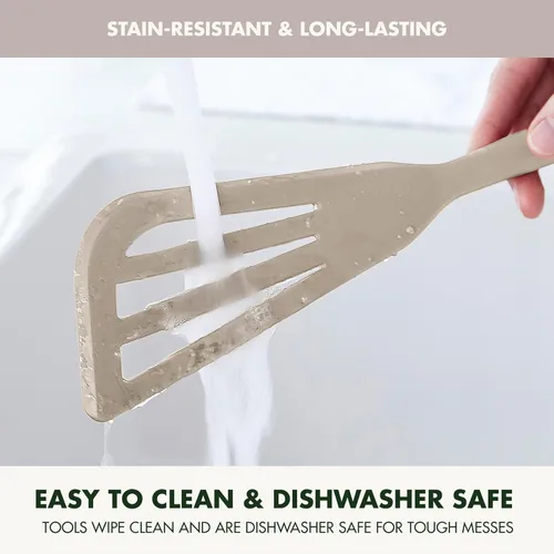 Miniatura 7 de Espátula para Pescado GreenPan de Silicona, Utensilio de Cocina Ranurada, Utensilio de Cocina Antiadherente de Goma Flexible, Núcleo de Acero
