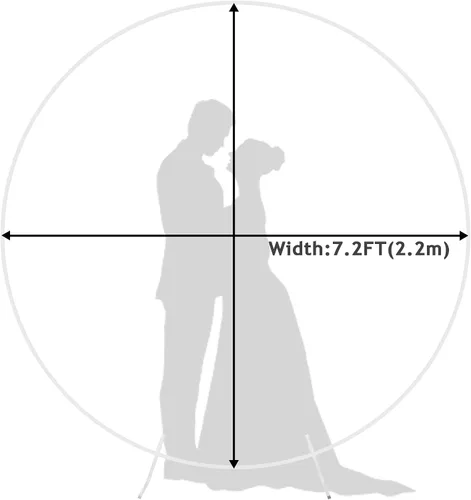 Miniatura 4 de Wokceer Arco de Boda Redondo Soporte de Telón de Fondo 7.2 Pies Marco de Arco Circular para Globos Soporte de Telón de Fondo Circular Arco Redondo
