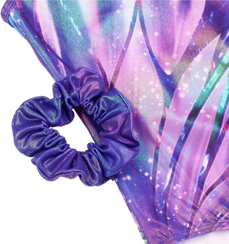 Miniatura 17 de MODAFANS Leotardos de gimnasia para niñas brillantes para bailar ballet, pantalones cortos con espalda cruzada