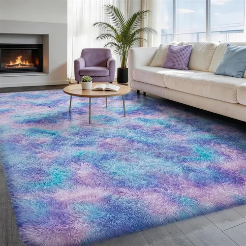 Miniatura 144 de Ophanie Alfombra Verde de Césped, Alfombras de Área para Dormitorio, Alfombra Shag Esponjosa de 4x6 pies, Suave Peluda Afelpada Linda para Niños 7
