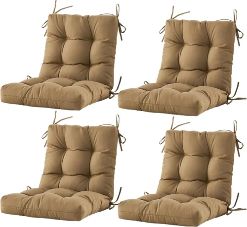 Miniatura 27 de BLISSWALK Cojines para sillas de exteriores, cojín grueso de mimbre con respaldo bajo y lazos para muebles de patio, 40 pulgadas de largo x 20 Beige