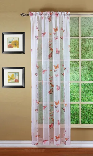 Miniatura 11 de Today's Curtain Panel semitransparente con estampado de mariposas, 63", azul, 54W x 63L