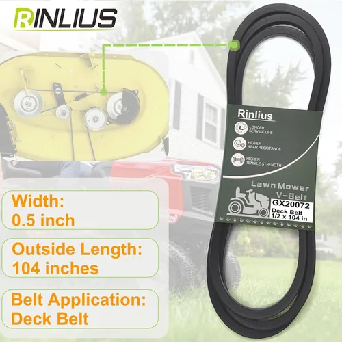 Miniatura 4 de Cinturón de cubierta de cortacésped GX20072 para John Deere LA105 LA115 L110 D110 L100 L130 L1742 D100 D120 D130 GY20570 42 pulgadas