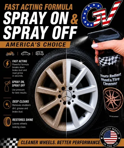Miniatura 2 de GV Automotive Products Ultimate Radiant - Limpiador de llantas cromadas y rines en aerosol – Seguro, listo para usar, pule, brilla y elimina