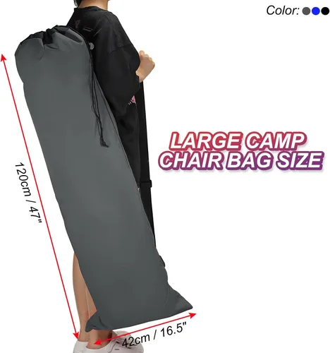 Miniatura 2 de PATIKIL Bolsa de repuesto para silla de campamento de 48 pulgadas, bolsa plegable para silla de campamento 900D Oxford bolsa de transporte de boca