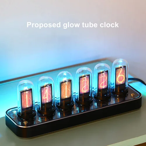 Miniatura 2 de Reloj Nixie, tubo de imitación brillo IPS base de aleación de aluminio, soporte de carga de imágenes personalizadas, interruptor de 12/24 horas, 40
