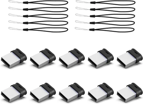 Miniatura 13 de K&ZZ 10 unidades de unidad flash mini de 16 GB 16 GB unidades flash USB pequeñas con cordón 16G unidad flash USB de bajo perfil unidad flash giga