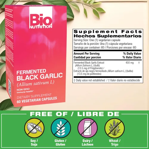 Miniatura 2 de Bio Nutrition Ajo Negro Fermentado, 60 Cápsulas Vegetarianas