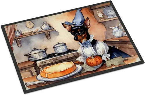 Miniatura 55 de Caroline's Treasures DAC1720MAT Affenpinscher - Tapete de otoño para cocina, con calabazas, 18 x 27 pulgadas, tapete para puerta delantera
