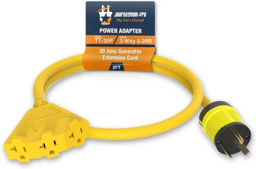 Miniatura 8 de Journeyman Pro L5-30/TT-30/L14-30 a Triple 5-20R adaptador de cable de alimentación para generador, por Journeyman Pro Divisor de 30 A a 20 A/15