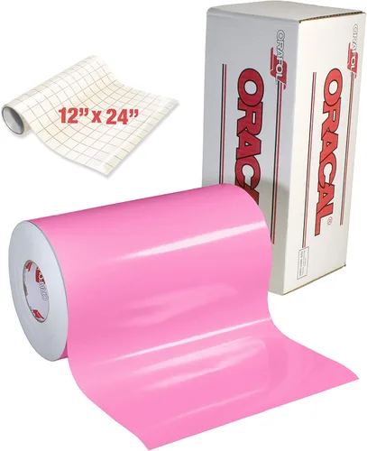 Miniatura 4 de ORACAL 651 Vinilo adhesivo rosa suave brillante para cameo, Cricut y silueta, incluye rollo de papel de transferencia transparente
