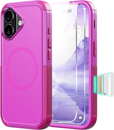 Miniatura 20 de Diverbox Funda para iPhone 13 [compatible con MagSafe] [con protector de pantalla] [a prueba de golpes] [a prueba de caídas] Funda de protección