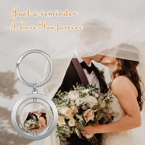 Miniatura 7 de Jovivi Llaveros personalizados personalizados con foto de doble cara, impresión a todo color, aleación de texto, imagen, llavero para hombres