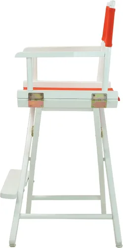 Miniatura 4 de Casual Home - Silla de director de 24 pulgadas, marco blanco con lienzo rojo, altura de mostrador